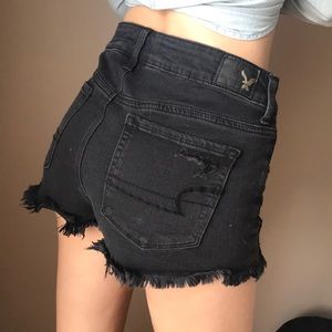 American Eagle Hi-Rise Shortie Black